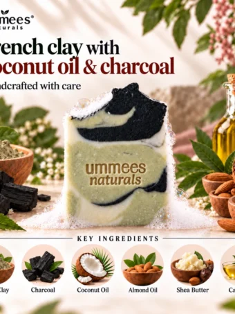 French Clay With Coconut & Charcoal Cold Processed Soap ( Pre – Order 15days)